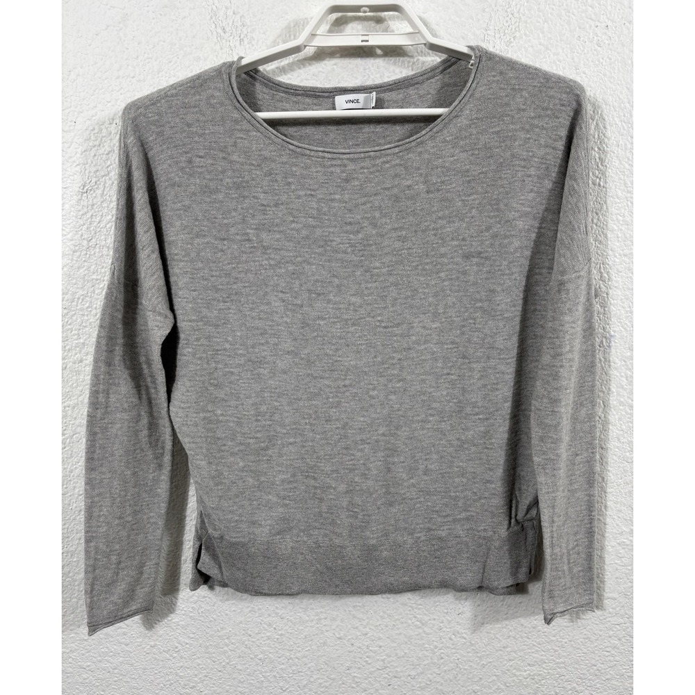 Vince Sweater‎ Womens XS Gray Lightweight Long Sleeve Knit Pullover Crewneck Top